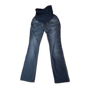 Oh Baby by Motherhood Maternity Jeans Small Bootcut Over Belly Panel Blue‎